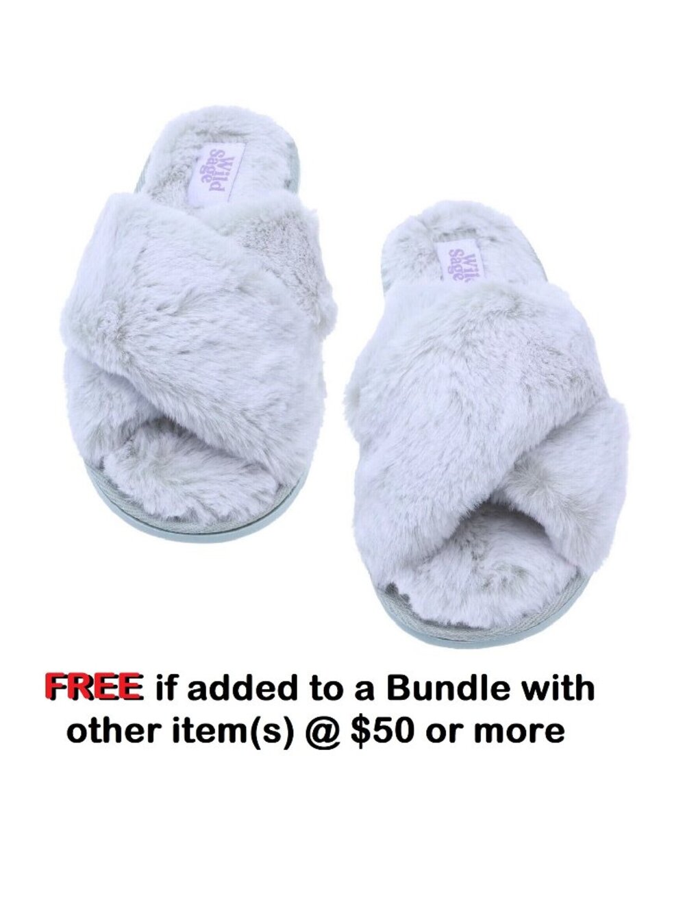 FREE if added to a Bundle: FROSTED MICROCHIP Wild Sage Women's Slippers 7-8 MED